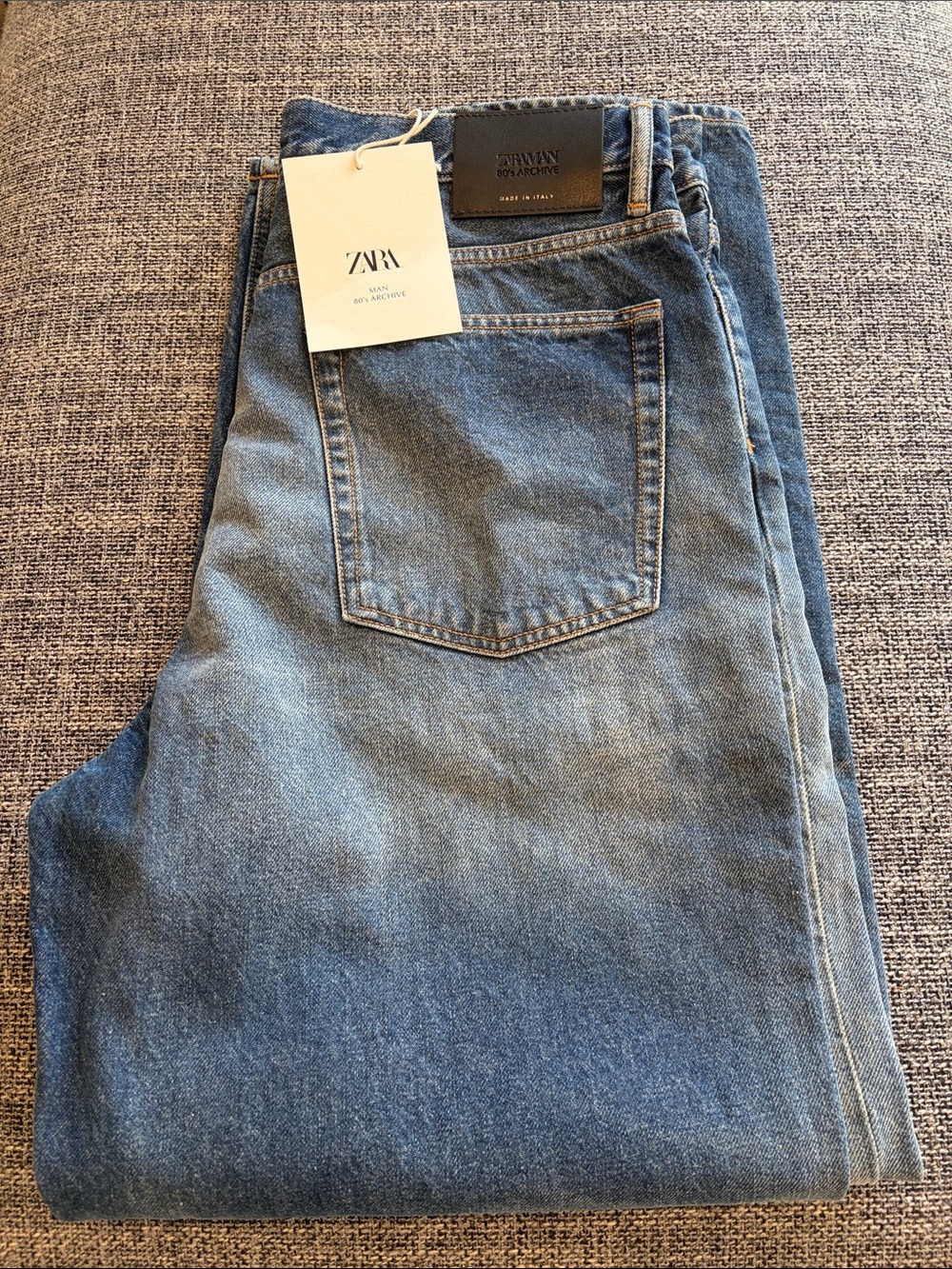 ZARA MAN Light Blue Relaxed Straight Jeans